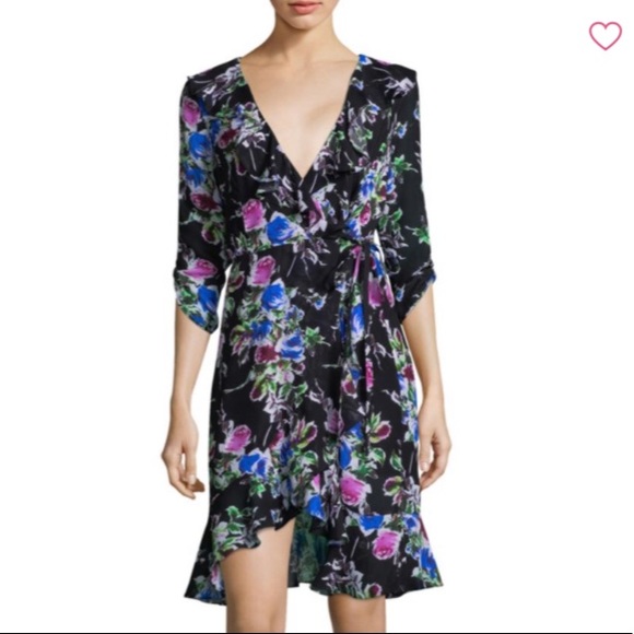 Milly Dresses Milly Audrey Floral Silk Wrap Dress Size 2 Poshmark